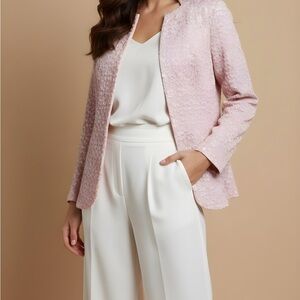 SHEIN Light Pink Textured Blazer